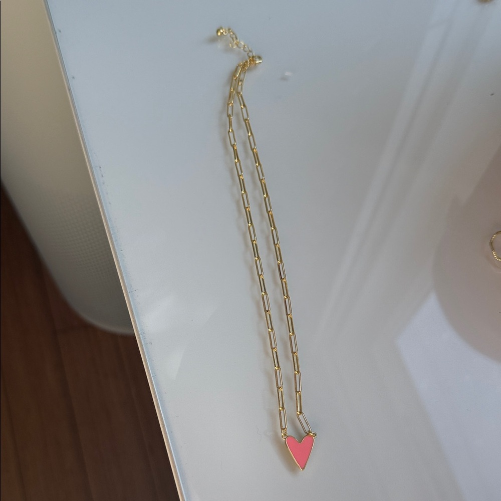 Uncommon James Gold and Pink Heart Necklace